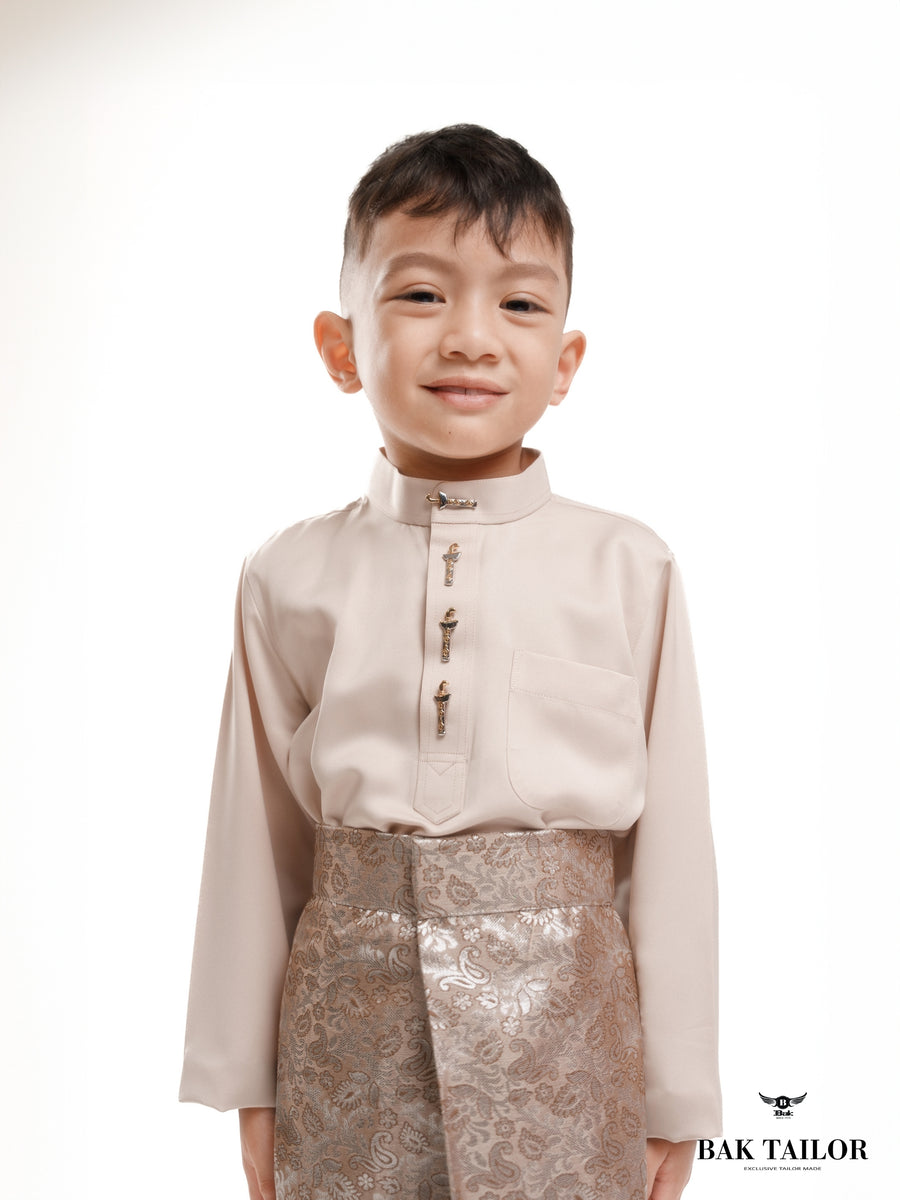 BAJU MELAYU KIDS SILDOR MILLENIUM (ALMOND) – Bak Tailor